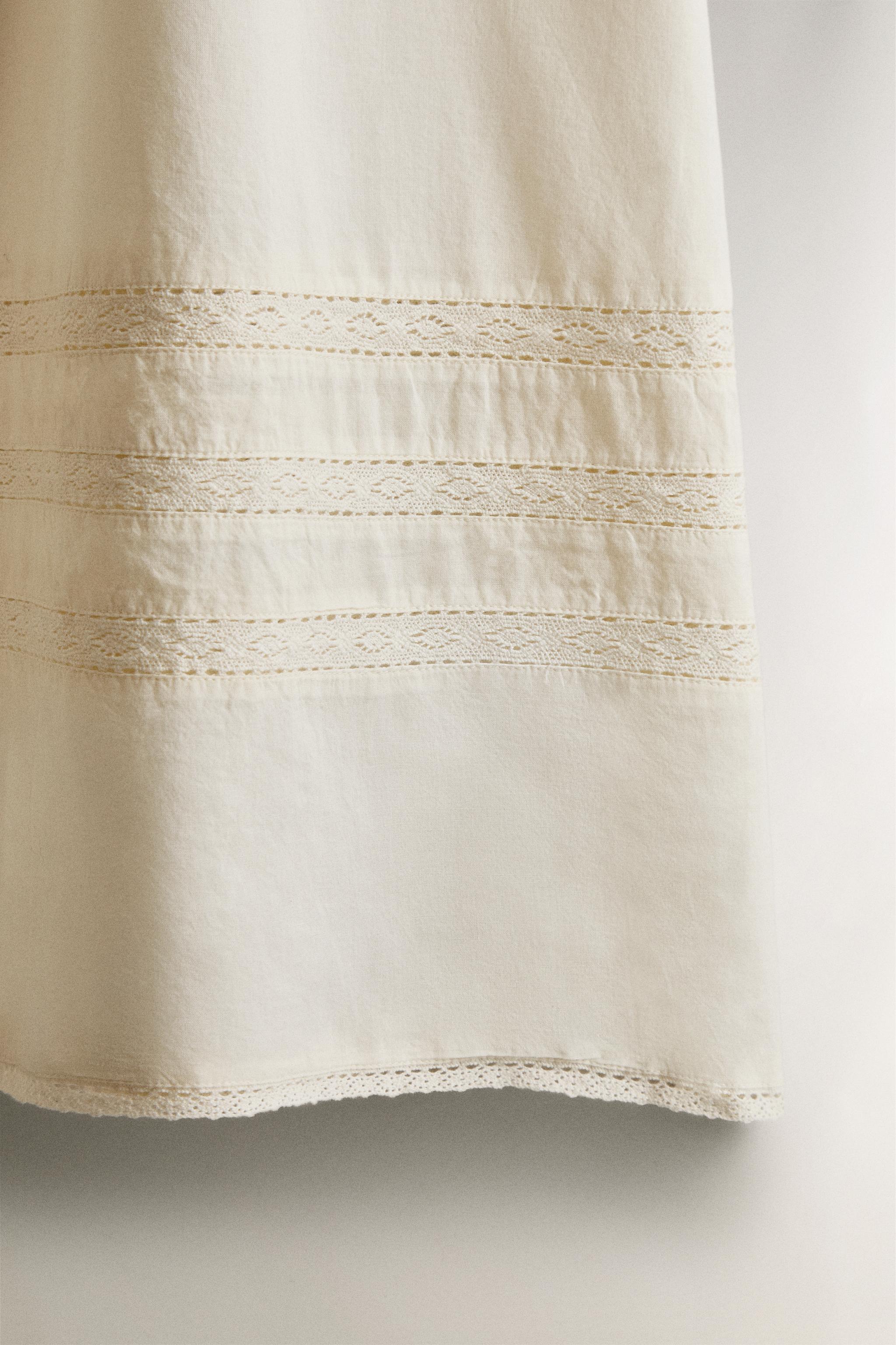 CHEMISE DE NUIT COTON DENTELLE AJOURÉE